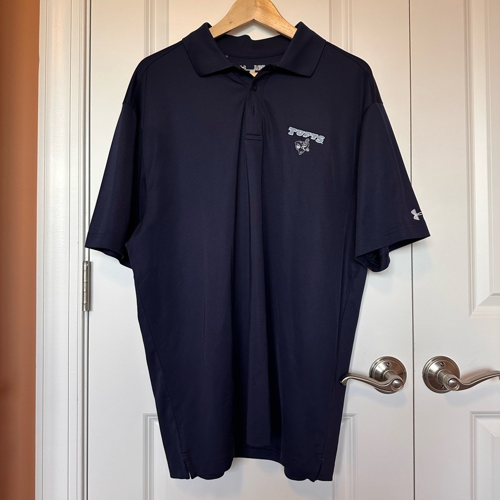 Under Armour Navy HeatGear Polo with Embroidered Tufts Jumbos Logo, Men’s XL